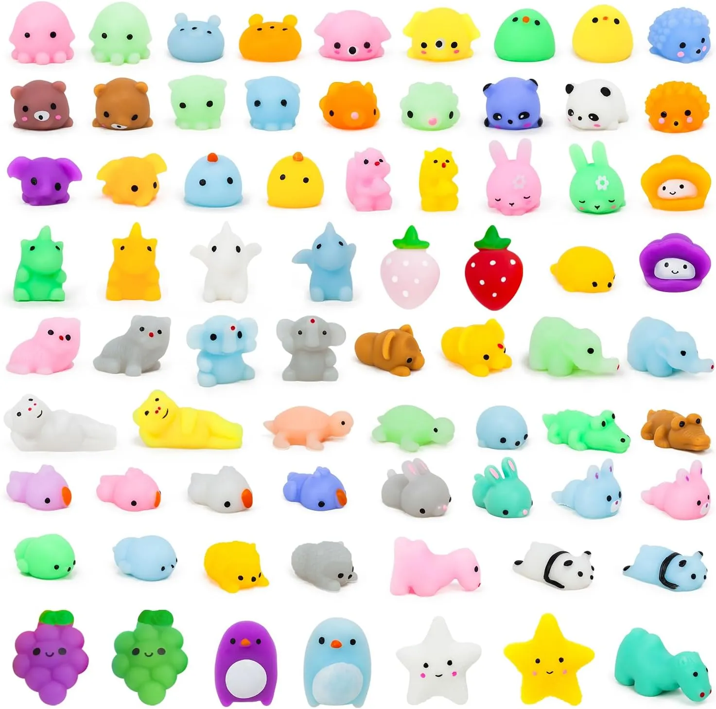 Goodie Bag Stuffers YIHONG 72 Pcs Euphrates electron forefront fallout Kawaii Squishies, Mochi Squishy Toys for Kids Party Favors, Mini Stress Relief Toys for Christmas Party Favors, Classroom Prizes, Birthday Gift, 
