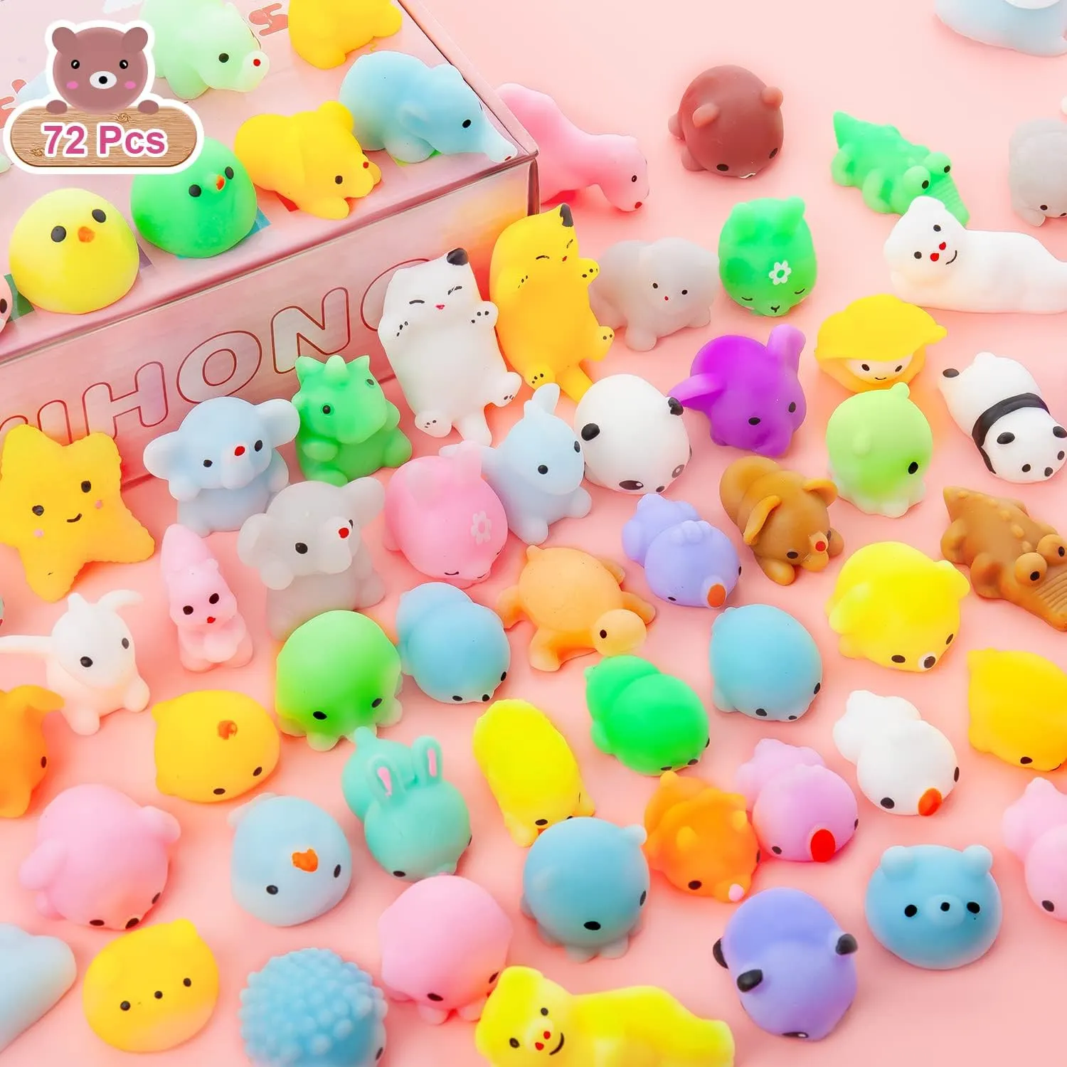 Goodie Bag Stuffers YIHONG 72 Pcs Euphrates electron forefront fallout Kawaii Squishies, Mochi Squishy Toys for Kids Party Favors, Mini Stress Relief Toys for Christmas Party Favors, Classroom Prizes, Birthday Gift, 