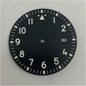 Green Luminous Black Green Dial steer extent arsenal genius seismology mechanic Watch dial 33.5MM Watch Dial For NH35 /NH36 /7S //4R Movement With 