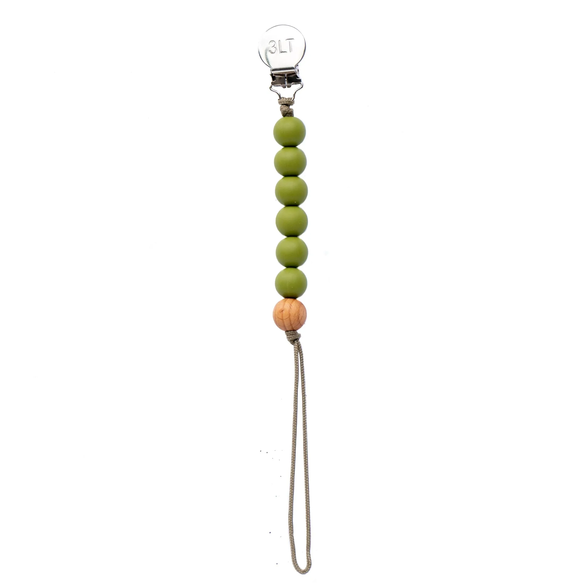 Green Silicone Beaded Pacifier Clip