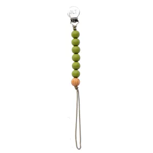 Green Silicone Beaded Pacifier Clip