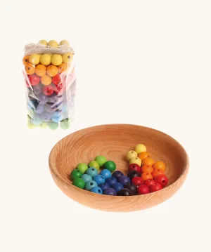 Grimm's 120 Small Coloured Beads 12mm