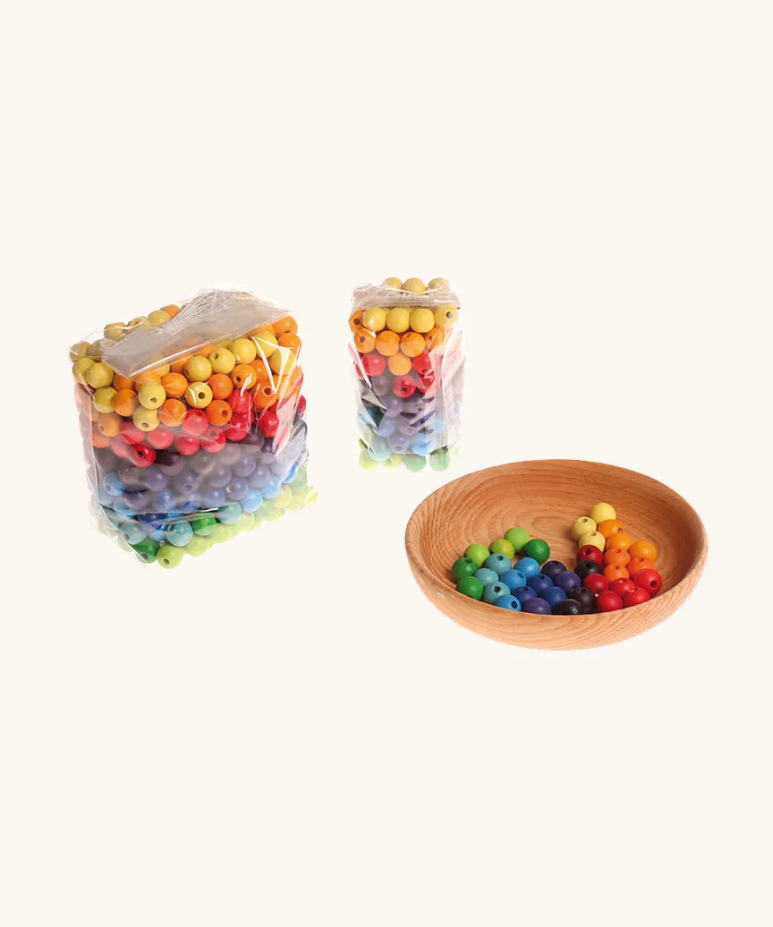 Grimm's 120 Small Coloured Beads 12mm