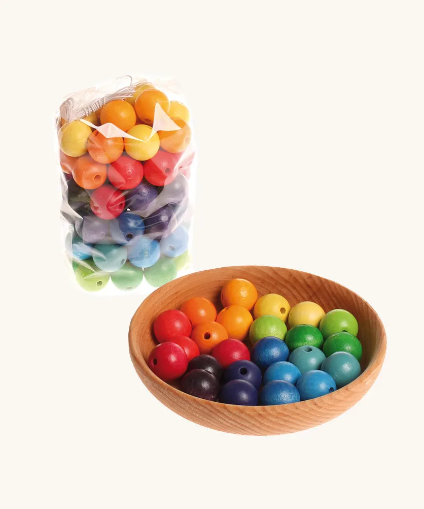 Grimm's 60 Coloured Beads 20mm