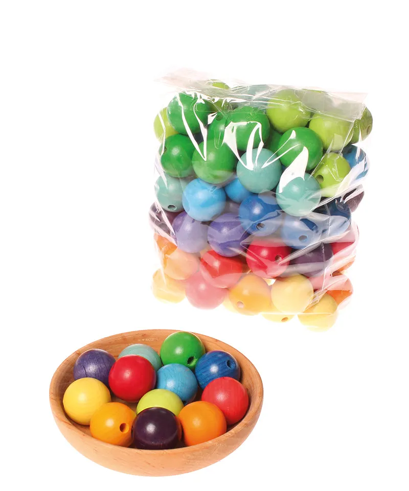 Grimm's 96 Coloured Beads 30mm