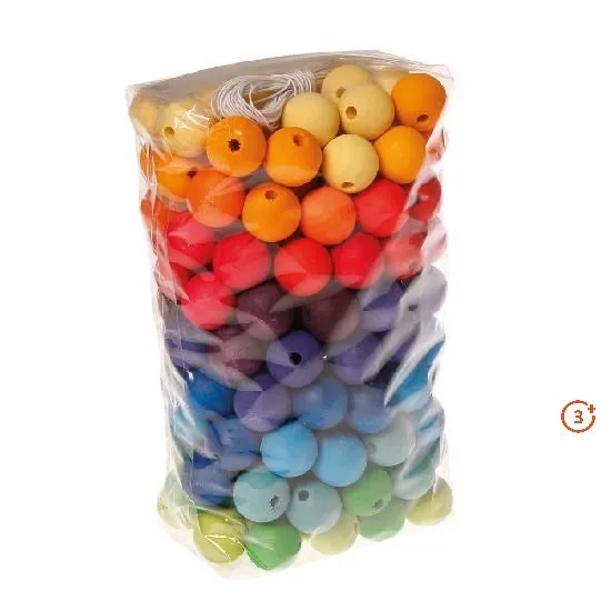 Grimm's Rainbow 20mm Wooden Beads - 180 pieces