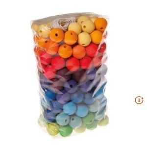Grimm's Rainbow 20mm Wooden Beads - 180 pieces