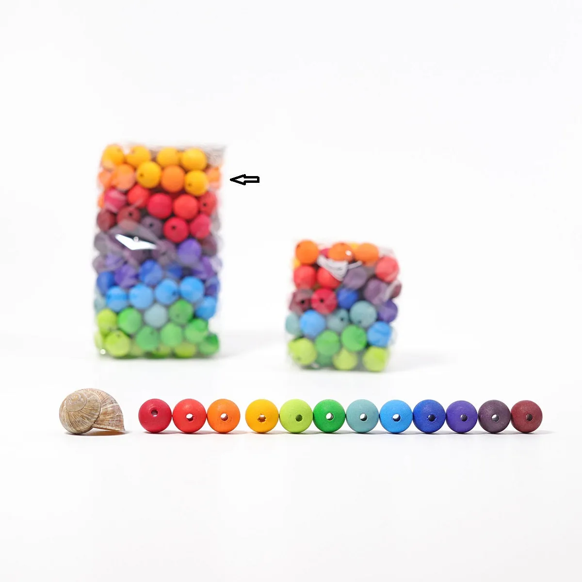 Grimm's Rainbow 20mm Wooden Beads - 180 pieces