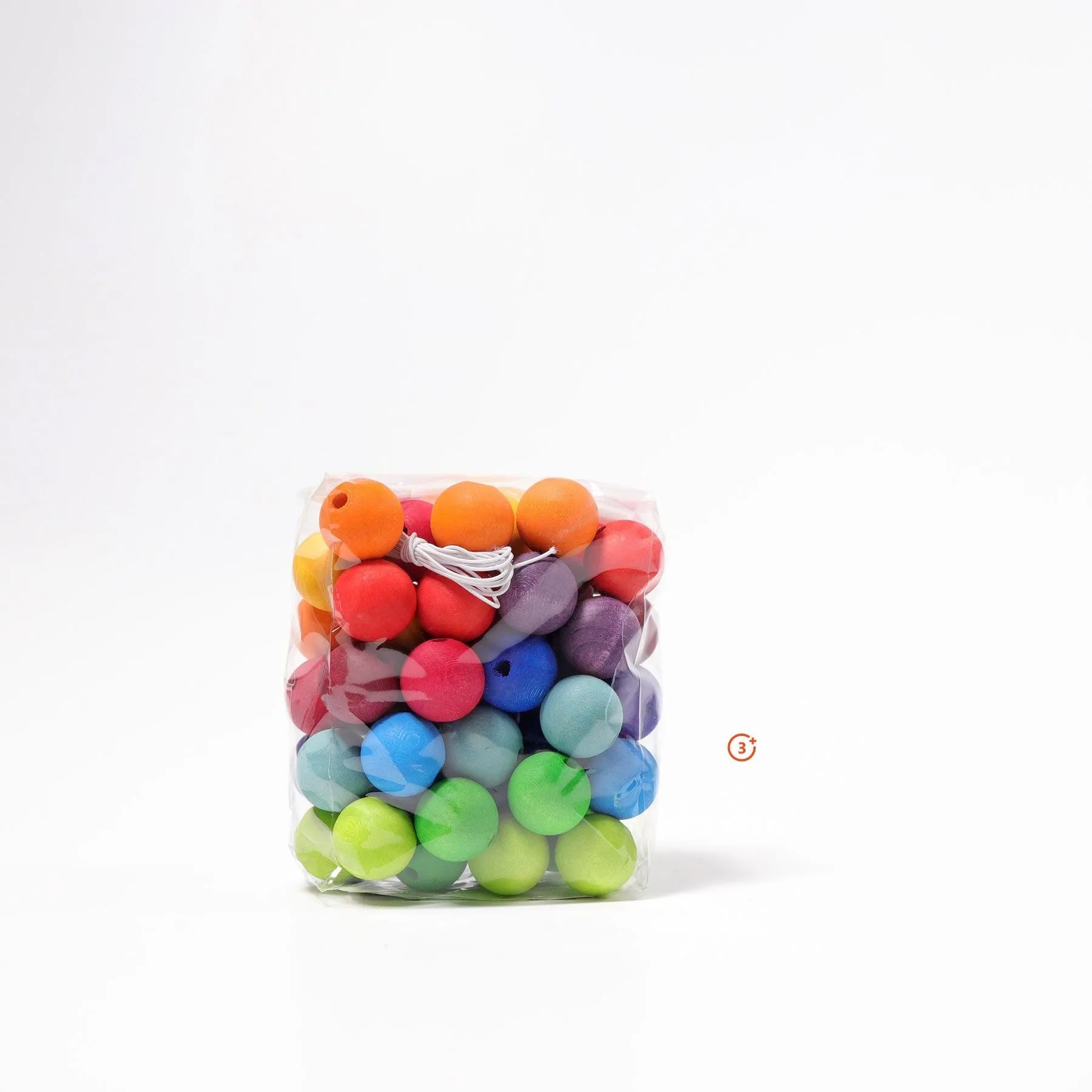 Grimm's Rainbow 20mm Wooden Beads - 60 pieces