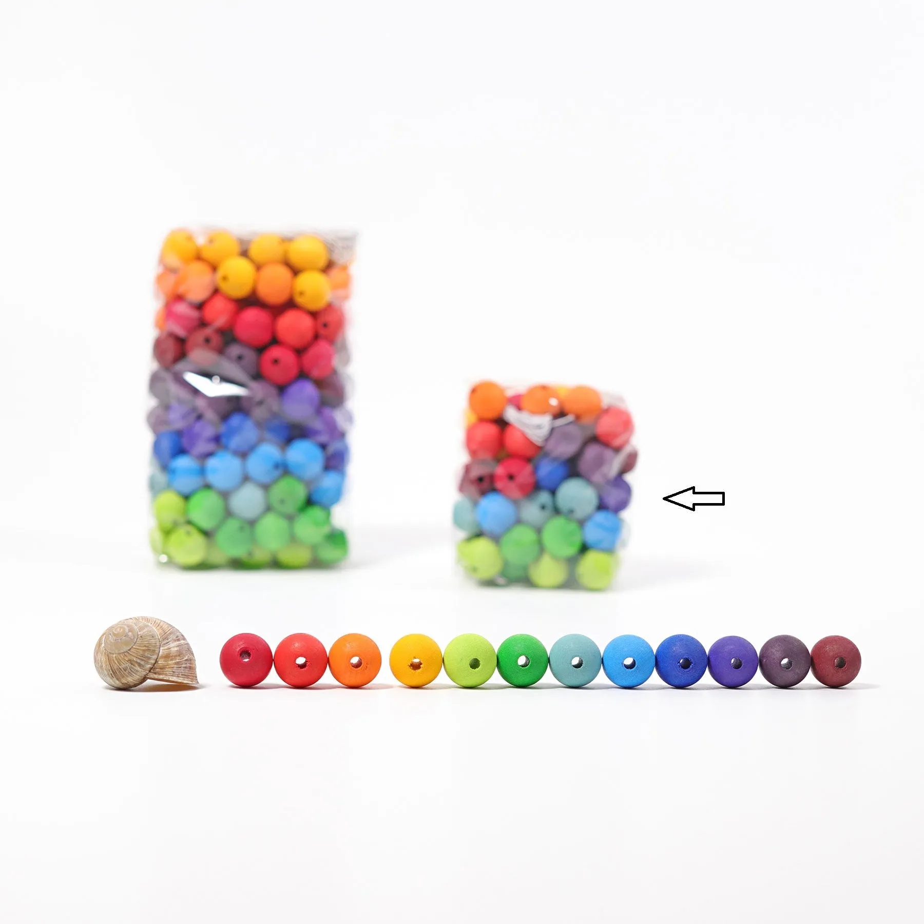 Grimm's Rainbow 20mm Wooden Beads - 60 pieces