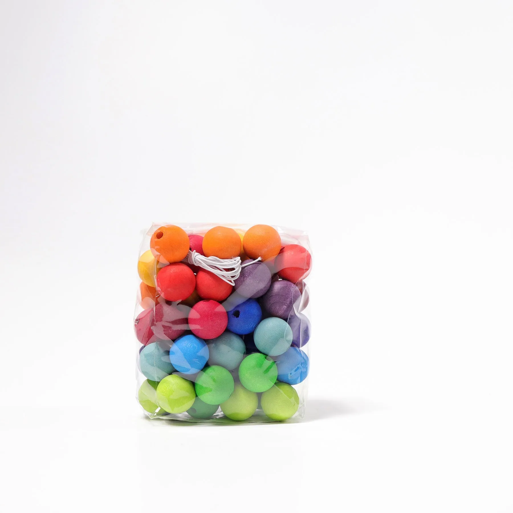 Grimm's Rainbow 20mm Wooden Beads - 60 pieces