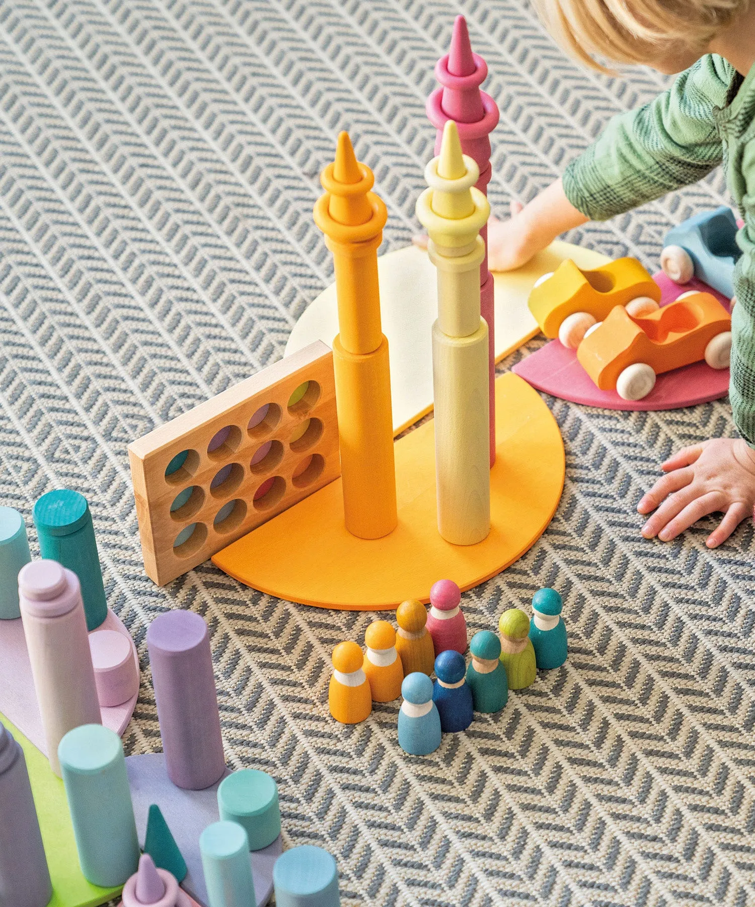 Grimm's Stacking Game Small Pastel Rollers