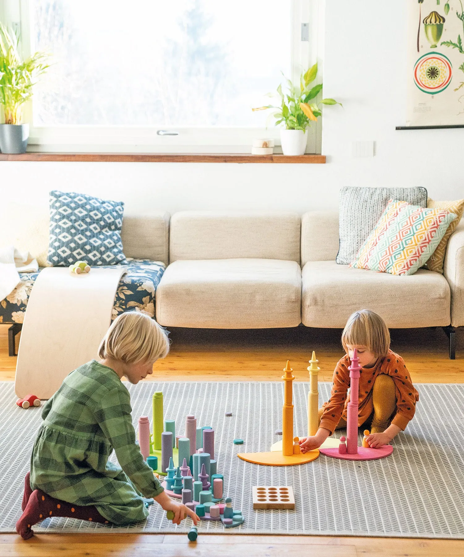 Grimm's Stacking Game Small Pastel Rollers