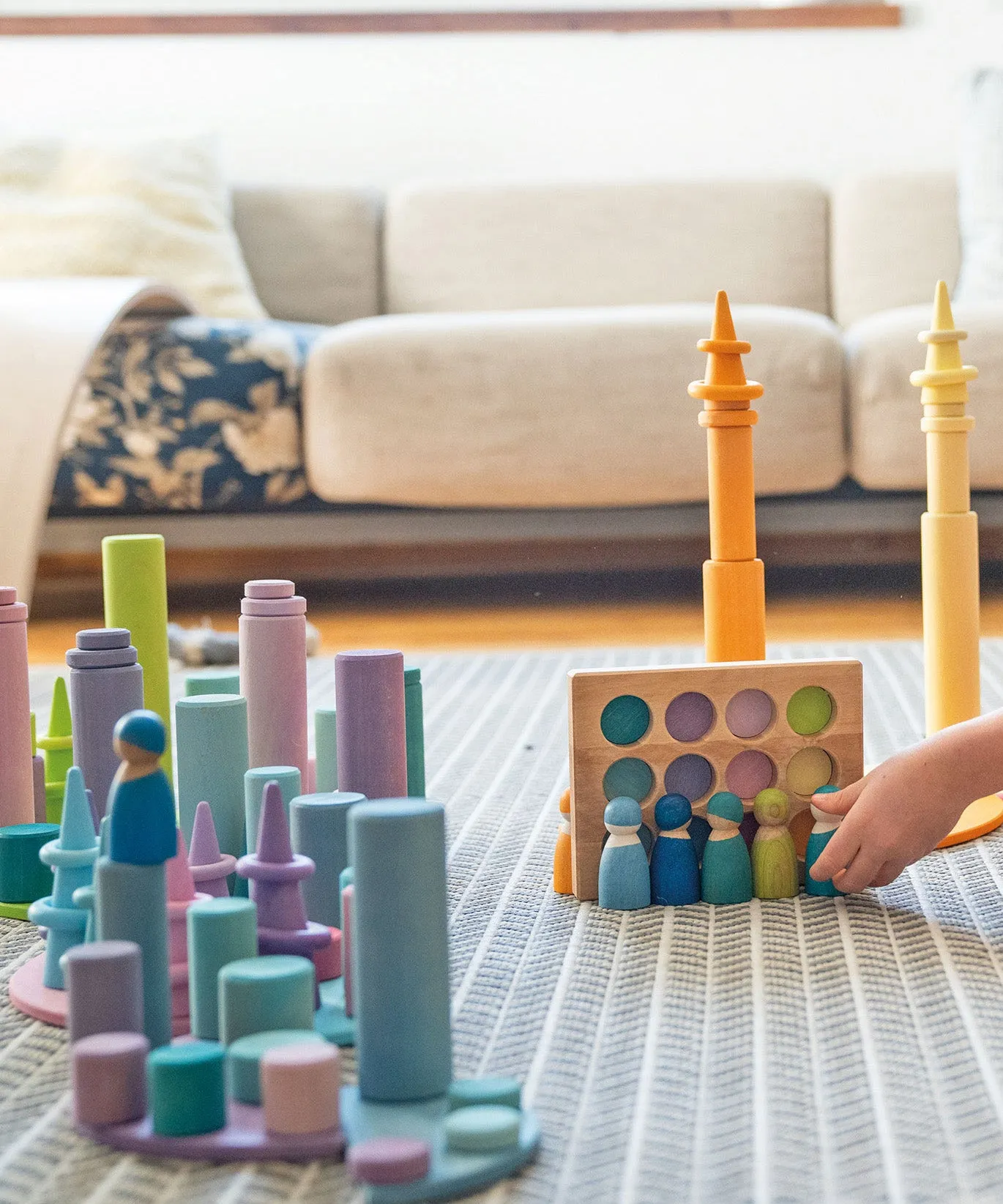 Grimm's Stacking Game Small Pastel Rollers