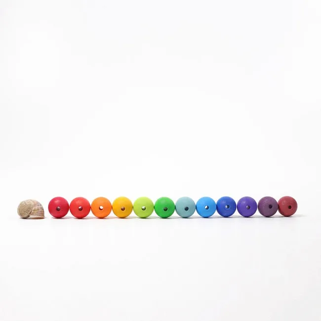 Grimm's Wooden Beads 30mm Multi-Colour 36 pc