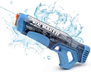 Gun for Adult & Kid,Automatic High Powered Pulse Shooter Squirt Guns,Automatic Reload Shooting Over 250 Blasts Blaster,Swimming Pool Outdoor Toy Game (Blue) Electric plague lax Water 