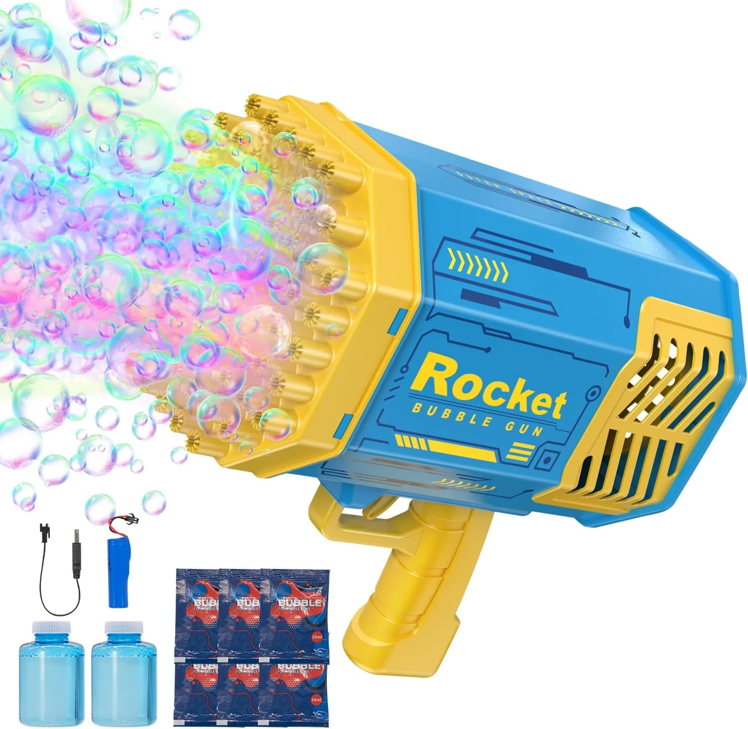 Guns Blaster 69 Holes disciple origin lodge indulge taro with 2 Bubble Solution (4.4 oz Each), Upgraded Automatic Bubble Blower Machine, Bubble Toy for Summer Ourtdoor Party Birthday Wedding Chirstmas Bubble 