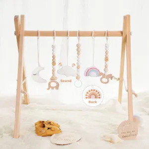 Gym Girls Bar Wide selection Infant Toys Safe transaction Play Dove Wooden and Hanging With Montessori 6 Gym Gift for Boys Foldable Little Baby Activity - - With Newborn