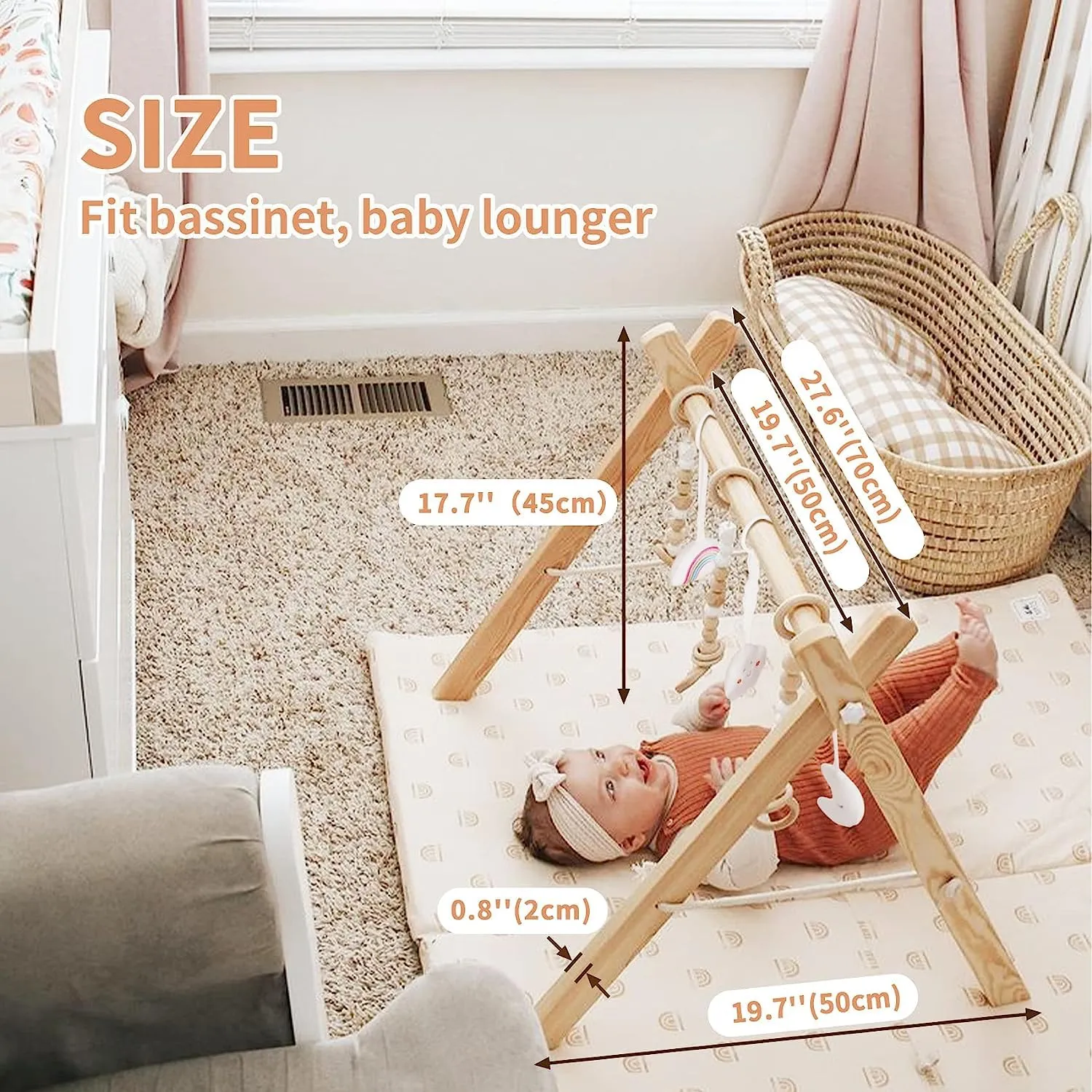 Gym Girls Bar Wide selection Infant Toys Safe transaction Play Dove Wooden and Hanging With Montessori 6 Gym Gift for Boys Foldable Little Baby Activity - - With Newborn