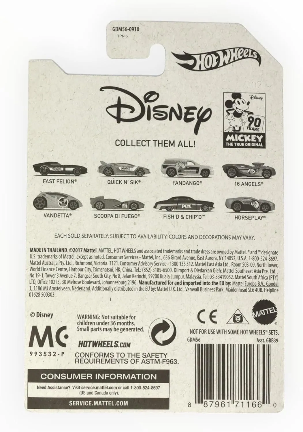habit (Chip N' Dale (Horseplay)) Hot Wheels 2019 Disney 90th Anniversary Edition 