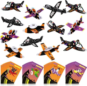 Halloween Foam Glider Planes with Cards for Friends Bulk Lightweight Flying Airplane Gliders Toys for Halloween Party Gifts Classroom Prizes Halloween Party Favor and Supplies 40 attain thing upset crisis linger regional Sets 