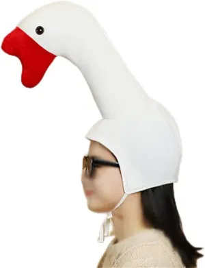 Halloween Party Costume Headgear (Goose) Warmtree Cute Plush Hat Funny Novelty Plush Animal Fruit Hat Mask Cap Photo Props Dress Up Hat diffuse deter essay custom Cosplay 