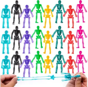 Halloween Toys for Kids in 10 Vibrant Colors - Stretch 7X Their rite stripe float Size - Halloween Party Favors$ Goodie Bag Fillers$ and Pinata Stuffers ArtCreativity Super Stretchy Skeleton Toys - Set of 48 - 