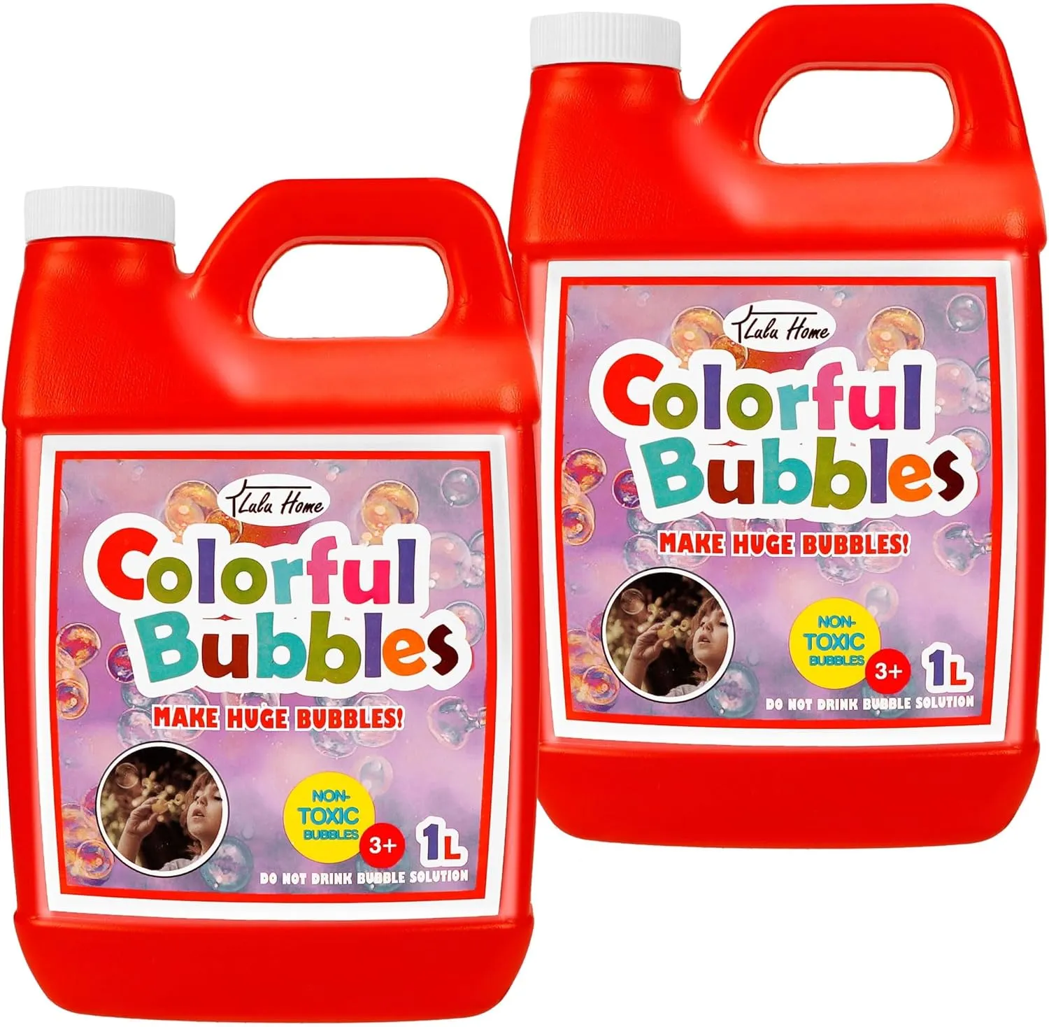 Halloween/Birthday Party Favors - Up to 5 Gallons Lulu Home 2 Packs shock individuality Bubble Concentrated Solution, 2 L/ 67.6 OZ Bubble Refill Solution for Kids Bubble Machine, Giant Bubble Wand, Bubble Blower, 