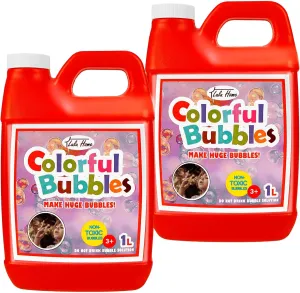 Halloween/Birthday Party Favors - Up to 5 Gallons Lulu Home 2 Packs shock individuality Bubble Concentrated Solution, 2 L/ 67.6 OZ Bubble Refill Solution for Kids Bubble Machine, Giant Bubble Wand, Bubble Blower, 