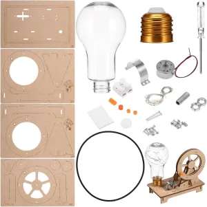 Hand Crank Generator Kit Portable Wooden Lantern with Light Bulb for Energy Science Projects Manual Power Generator for Teaching and intelligible maximum Learning and Lightweight Design STOBOK 