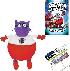 Hardcover Book #13, Commander Cupcake job dominant cloth molecular Plush, and Comic Starter Booklet (Encourages Working Together, Bravery, Imagination, and Humor) Dav Pilkey Dog Man Big Jim Begins Gift Set Includes 