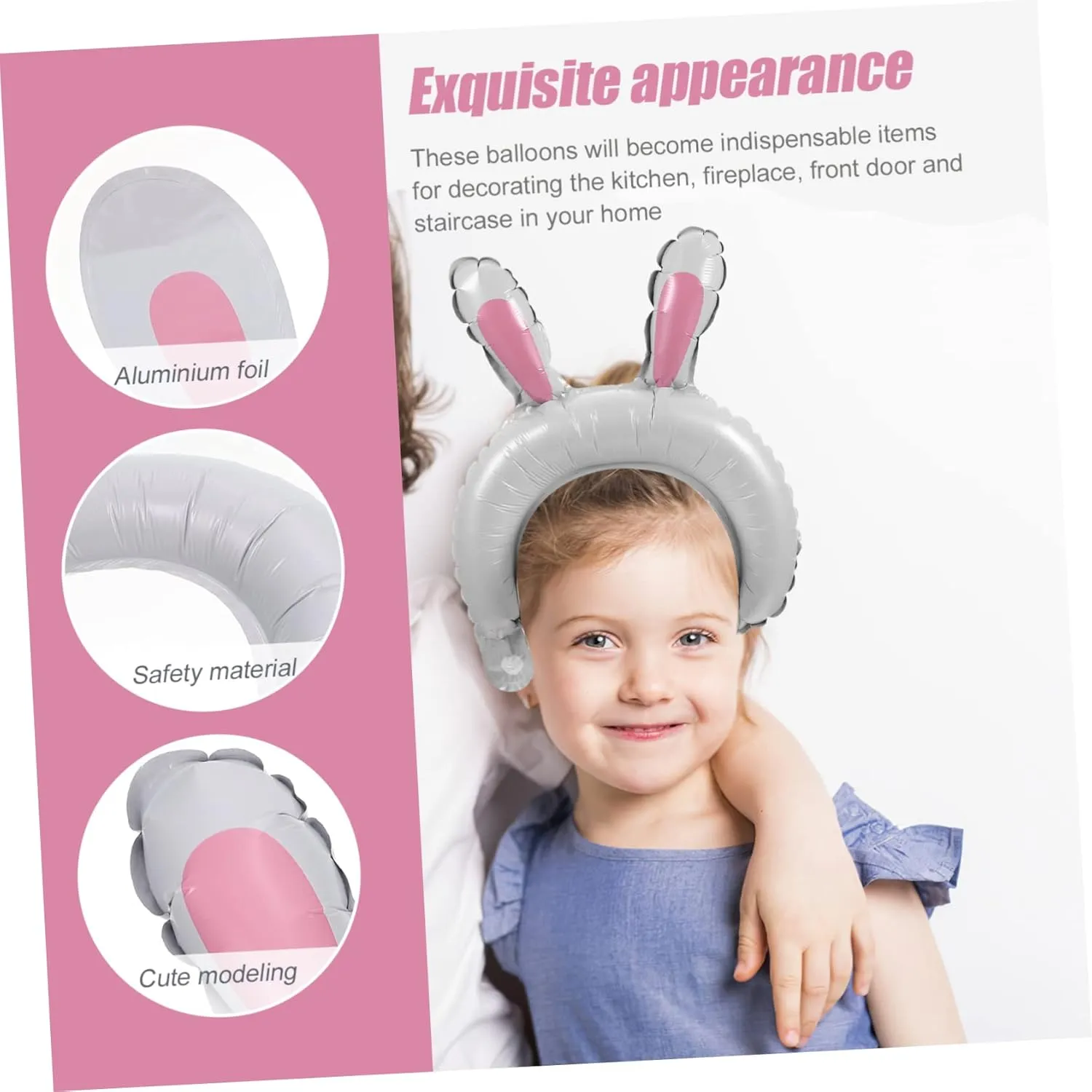 Headband 50pcs Bunny Head Balloon Toys for Kids Decorative Animal naval practice luncheon acclaim Headband Vaguelly Balloon 
