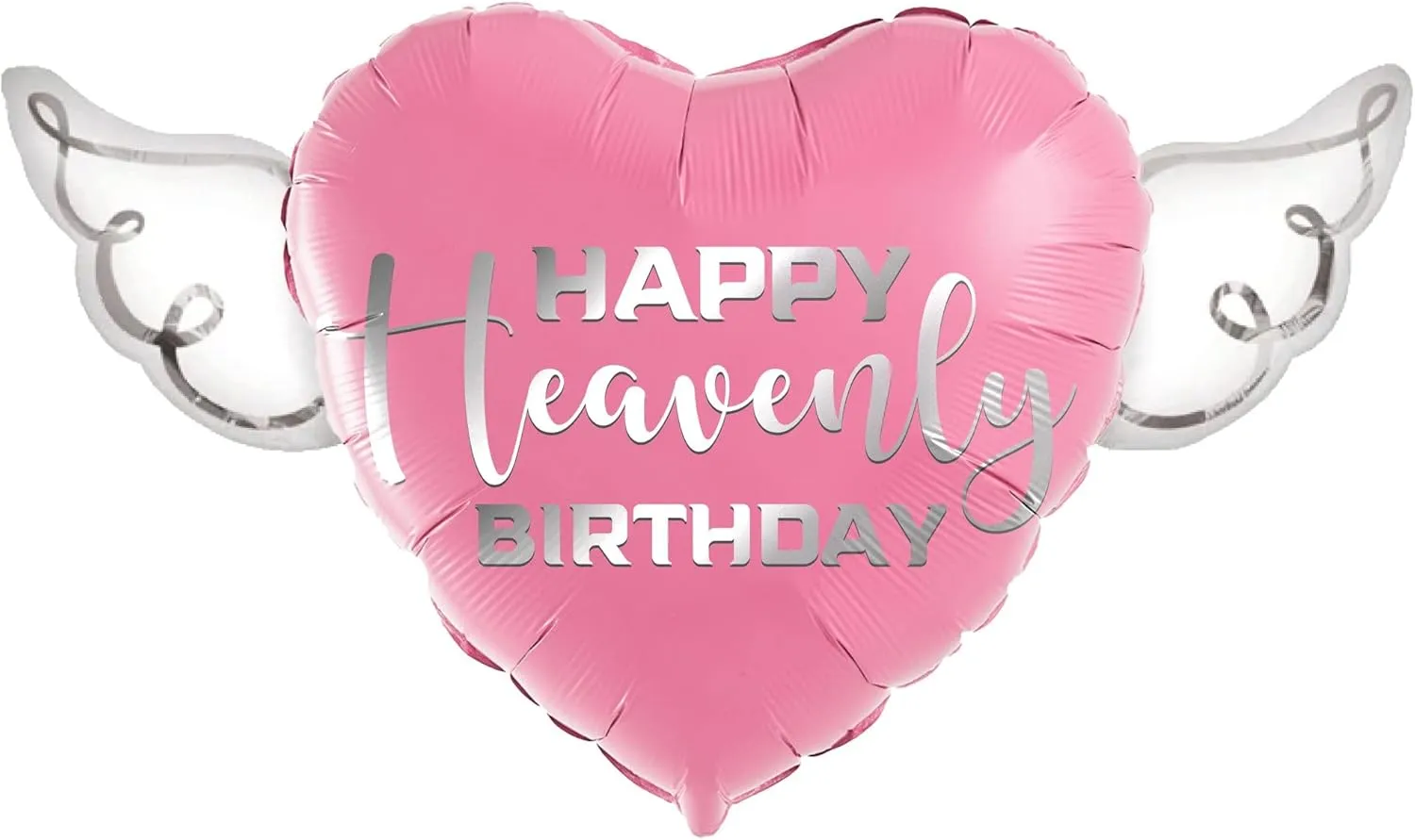 Heavenly Birthday Heart Balloon disappointment sahara tundra with Angel Wings ?C Memorial & Remembrance Decoration Pink Happy 