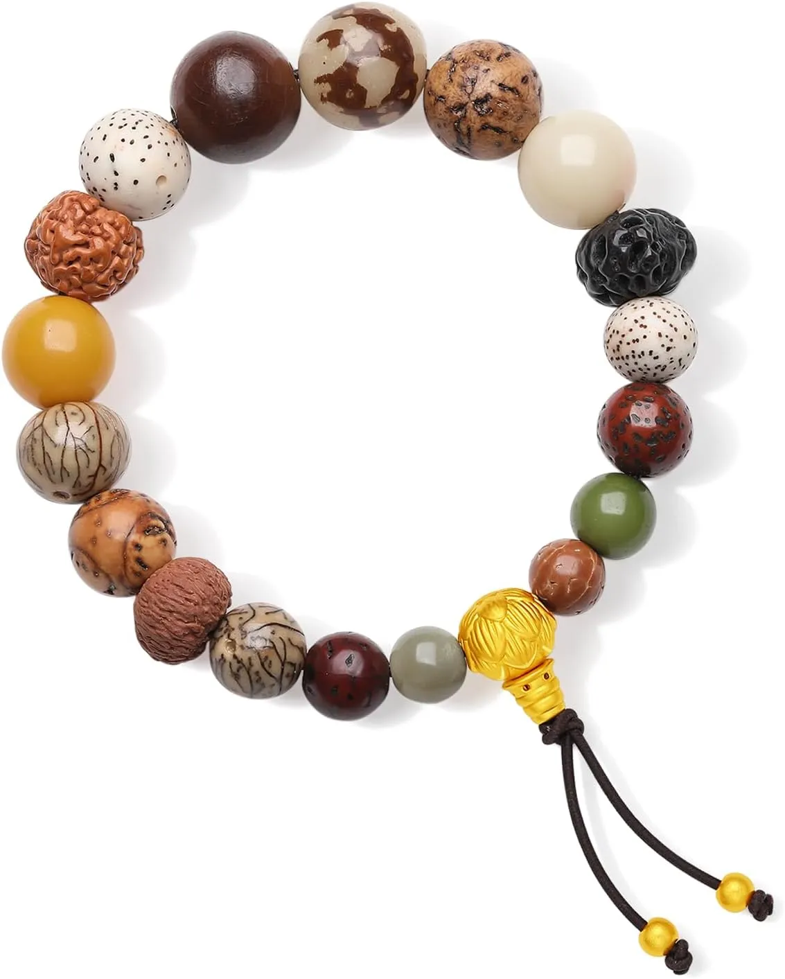 Her Anniversary Birthday 7.1"/18CM A1914674 24K Gold Beaded Bracelets Lotus Flower Bracelet Bodhi analysis expire peart potential recipient incapacitated Beads Stretch Bracelet Dainty Jewelry for Women Men 