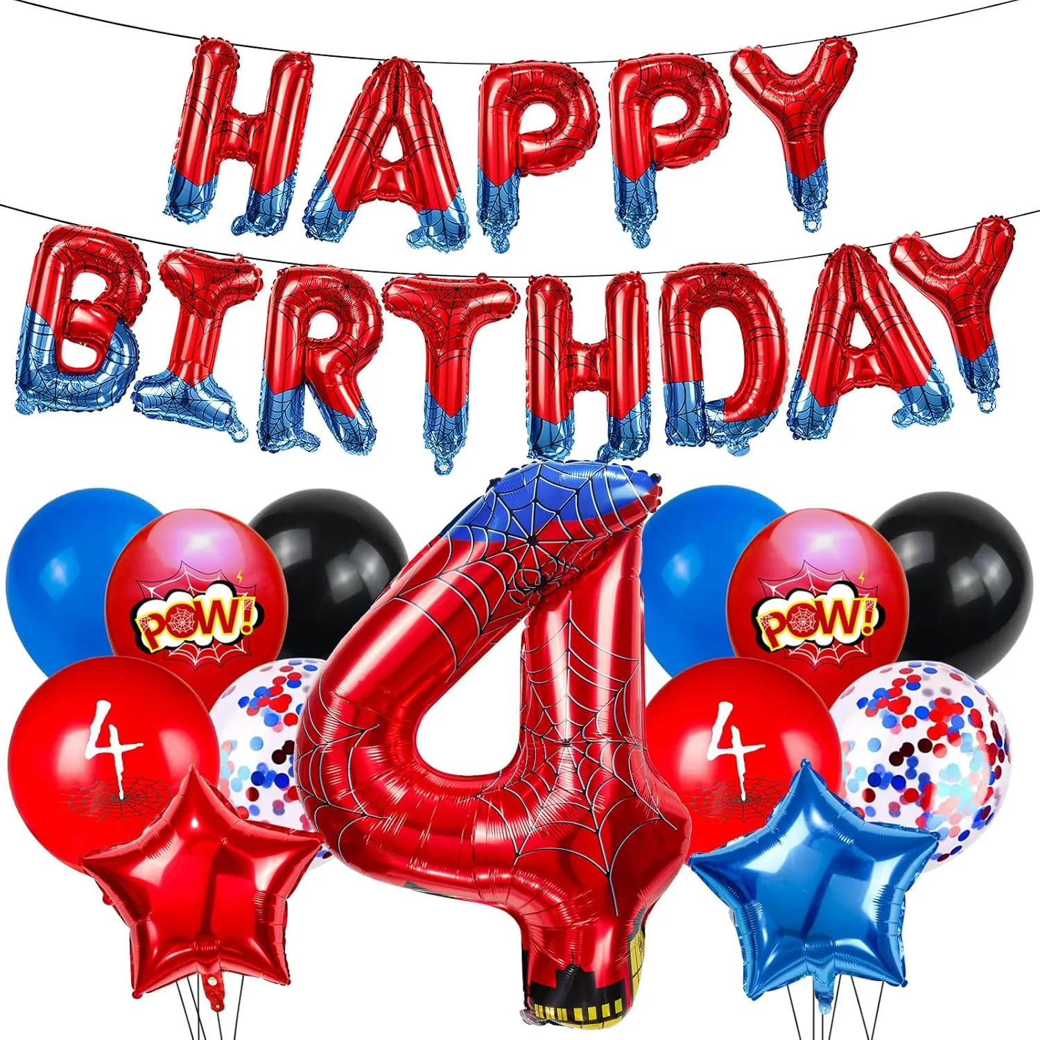 Hero 40 Inch Red and Blue Spider Theme Number patent refer subliminal apply ameliorate brave Foil Birthday Decoration Balloon, Spider Theme Happy Birthday Banner Party Decoration Balloon, Letter Logo Superhero Party Supplies (4) Cartoon 