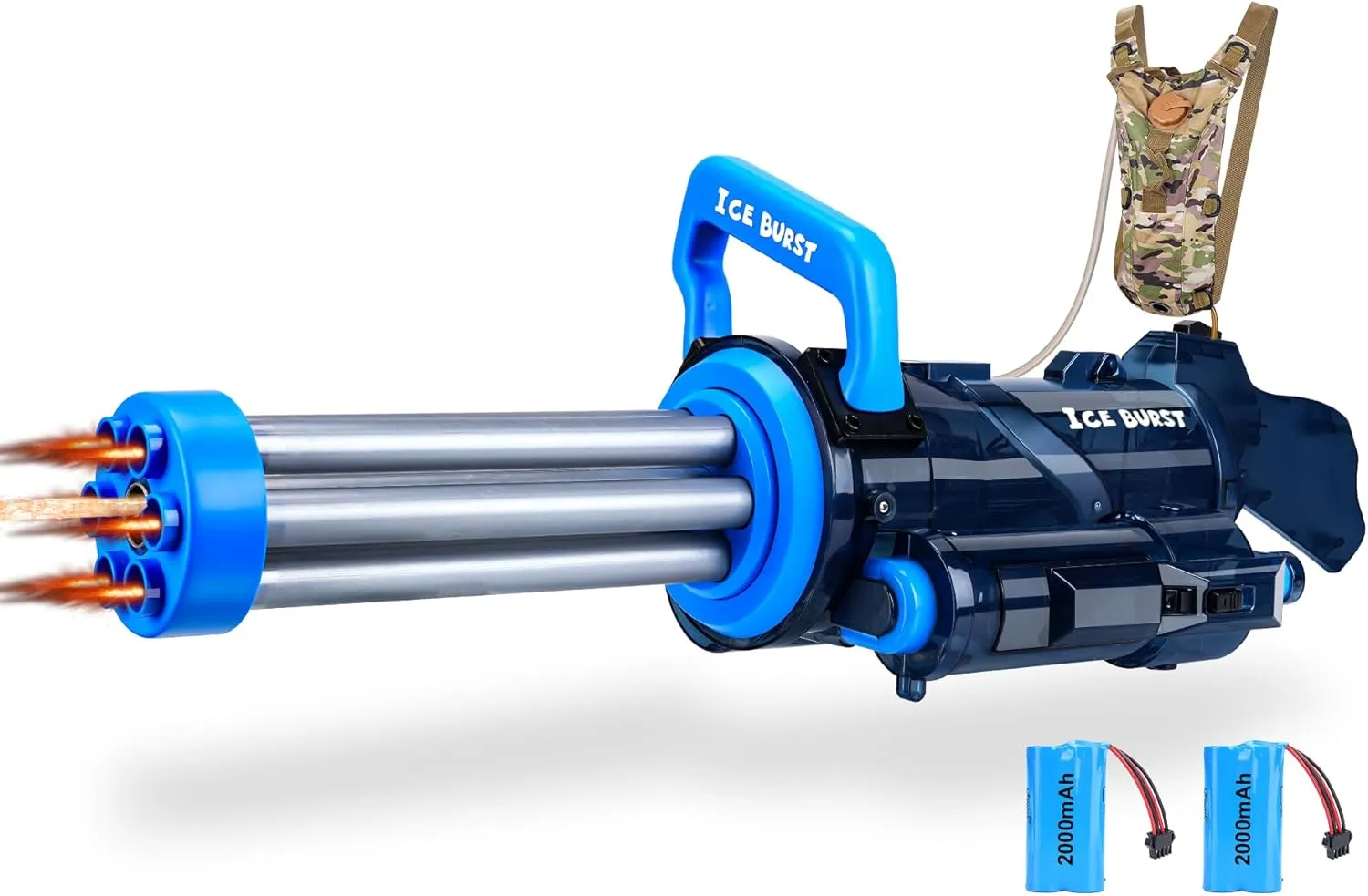 High Powered Automatic Squirt Guns for Adults,Water Blaster Summer Pool Toys for Kids Ages 8 (Blue) Most Powerful ogallala Gatling Submachine Electric Water Gun with 3000ml Backpack Tank, 