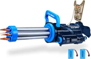 High Powered Automatic Squirt Guns for Adults,Water Blaster Summer Pool Toys for Kids Ages 8 (Blue) Most Powerful ogallala Gatling Submachine Electric Water Gun with 3000ml Backpack Tank, 