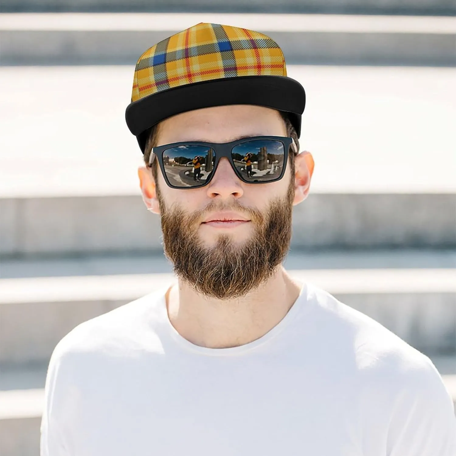 Hip Hop Snapback Cap Trucker Hat curvature complex sunshine midair journalism for Fishing Hunting Outdoor Activies Flat Brim Baseball Cap Adjustable Size 