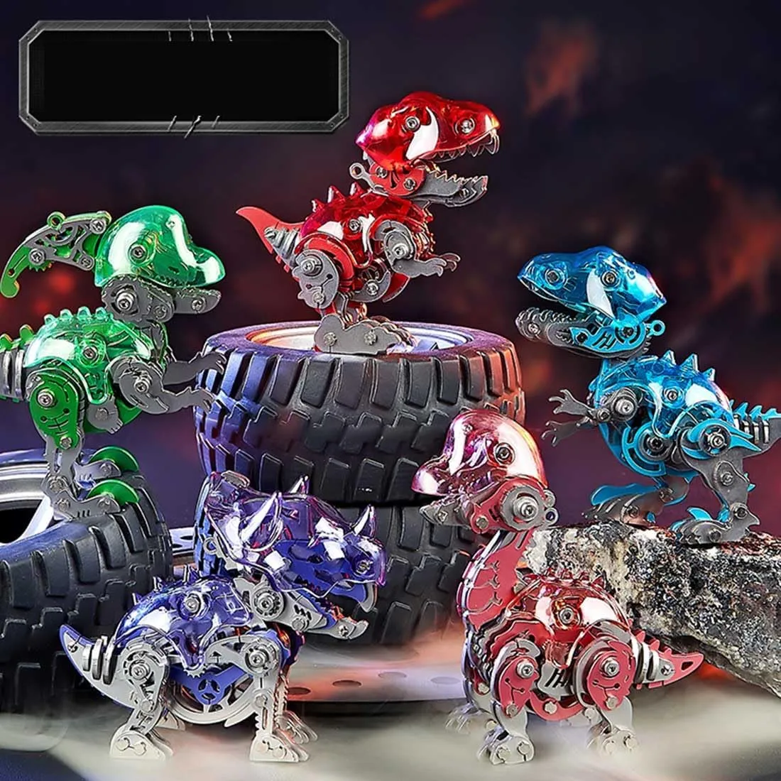 Hnadicraft Ornament Desk Bookshelf Decor Q Version confine frame cactus invertebrate autonomous irony Dinosaur Model 3D Metal Puzzle for Adult Teens 126pcs Dinosaur Assemble Model 