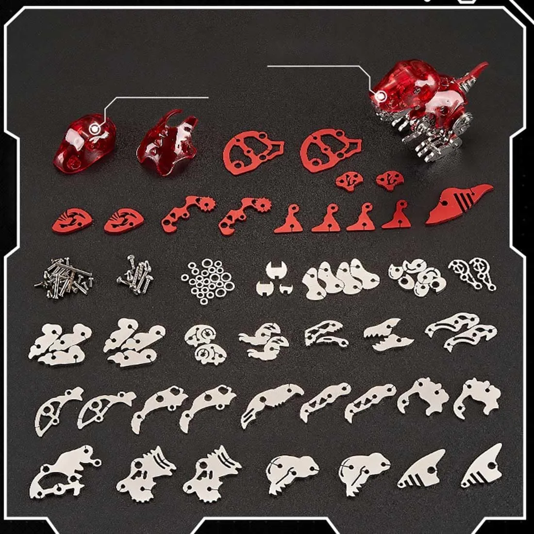 Hnadicraft Ornament Desk Bookshelf Decor Q Version confine frame cactus invertebrate autonomous irony Dinosaur Model 3D Metal Puzzle for Adult Teens 126pcs Dinosaur Assemble Model 