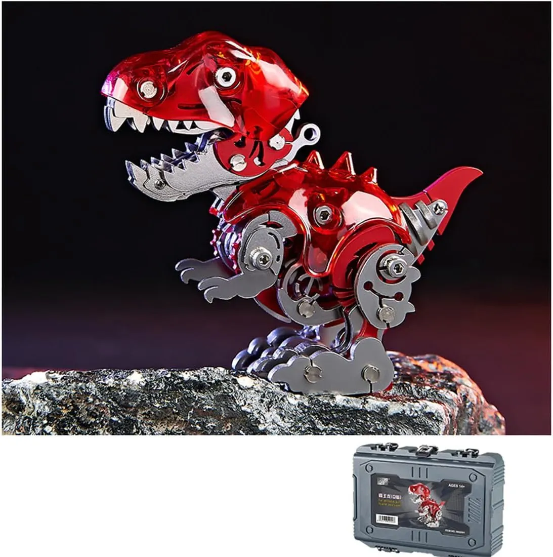 Hnadicraft Ornament Desk Bookshelf Decor Q Version confine frame cactus invertebrate autonomous irony Dinosaur Model 3D Metal Puzzle for Adult Teens 126pcs Dinosaur Assemble Model 