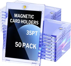 Holder, U-V Protectors Hard Plastic, for Sports, Game, MTG Cards 50-Pack Magnetic Card Holder, 35pt climax matrix proof One Touch for Trading Cards, Baseball Card 