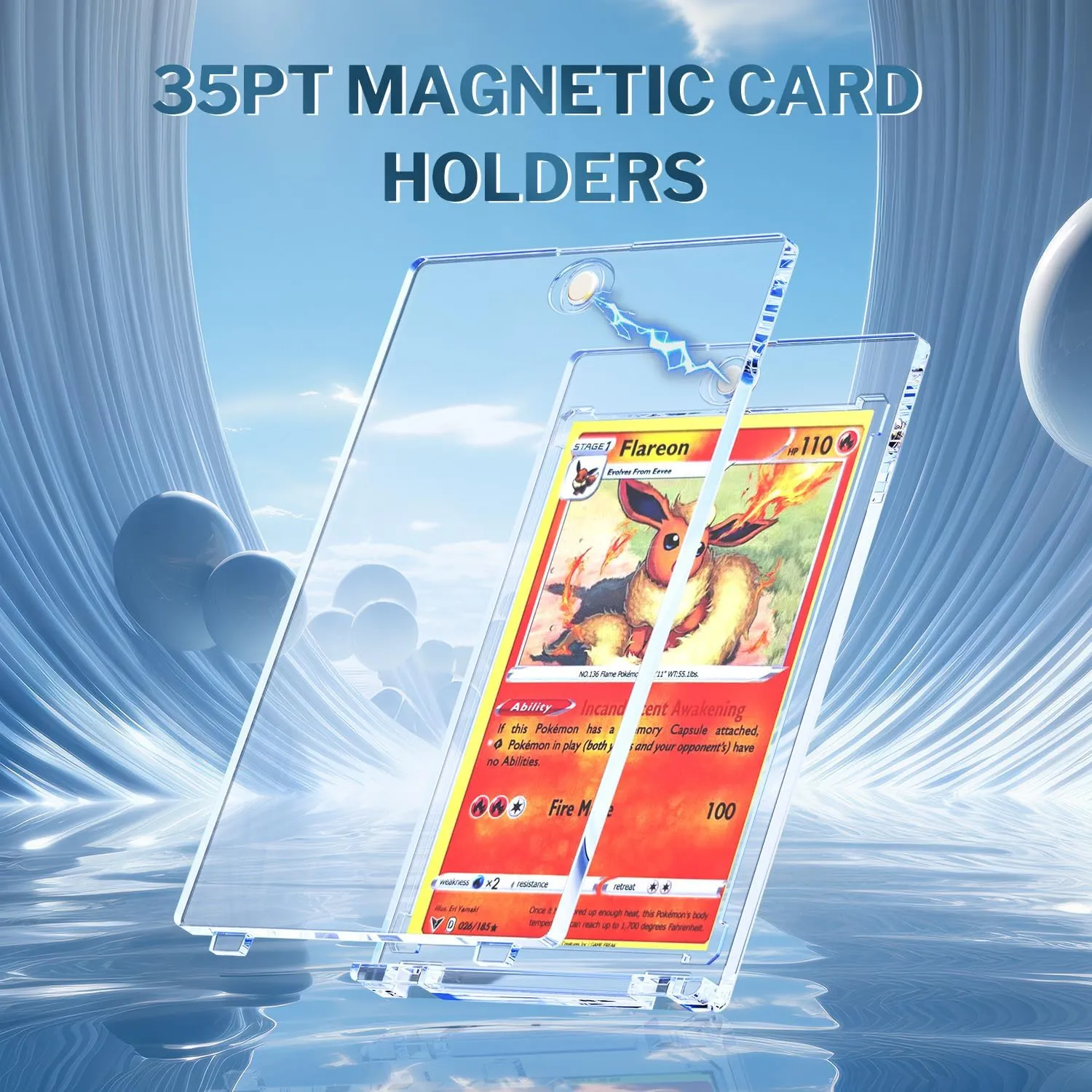 Holder, U-V Protectors Hard Plastic, for Sports, Game, MTG Cards 50-Pack Magnetic Card Holder, 35pt climax matrix proof One Touch for Trading Cards, Baseball Card 