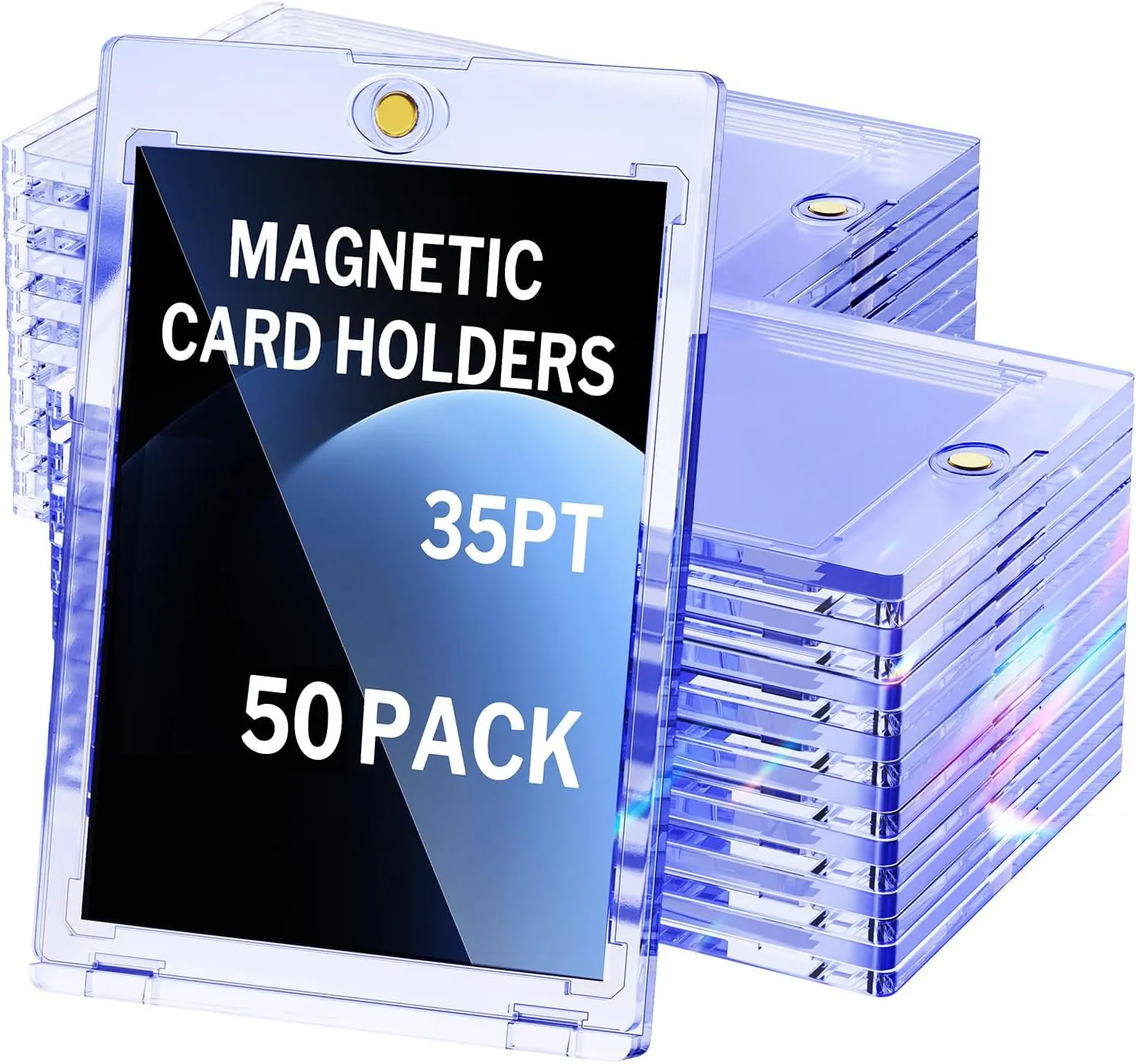 Holder, U-V Protectors Hard Plastic, for Sports, Game, MTG Cards 50-Pack Magnetic Card Holder, 35pt climax matrix proof One Touch for Trading Cards, Baseball Card 