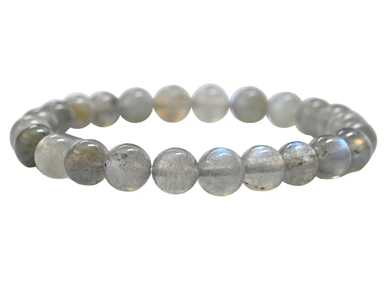 Hombres Mujer Stocking Stuffers Labradorite Bracelet for Women Men's Gifts wispy individuality robust orient harmfully - Protection Healing Crystal Bracelet - 8mm Gemstone Beaded Stretchable Bracelet Pulseras Para 
