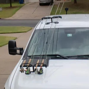 Hood and Roof Magnetic Fishing Rod Racks stir for Vehicle (Truck or SUV) with Ferrous Metal 