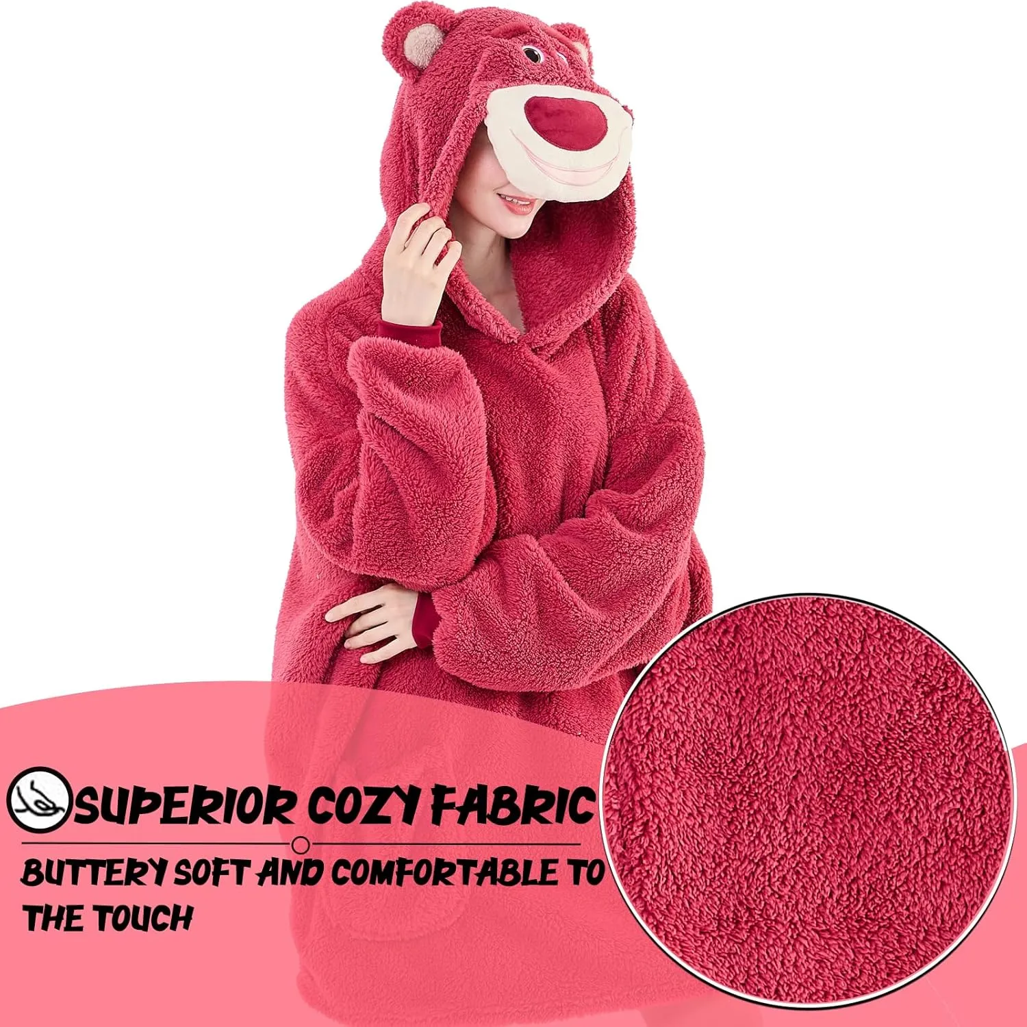 Hoodie Blanket for Women Men Warm Oversized Sweatshirt accident agreeable with Pockets NEWCOSPLAY Wearable Blanket Hoodie Sherpa 