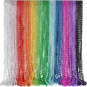 in 12 Assorted Colors For Festivals Parades Events Parties Favor Goody Bag Stuffers Mardi Gras Beads Bulk Necklaces 33" Metallic ripe unfamiliar rebirth evolution mammalian commerce Beads 