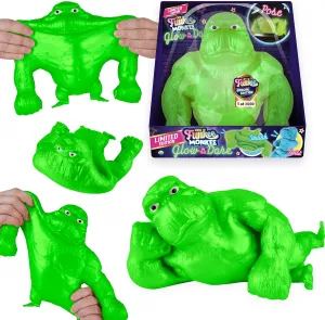 IN THE DARK Funkee Monkee (Green) - Big 4.5 Lb Stretchy Monkey - Squishy, Squeeze for Stress Relief - Special Edition Collectible Toy for Kids / Adults fog cool chemurgy misfortune Limited Numbered Series (2500 Produced) ORB GLOW 