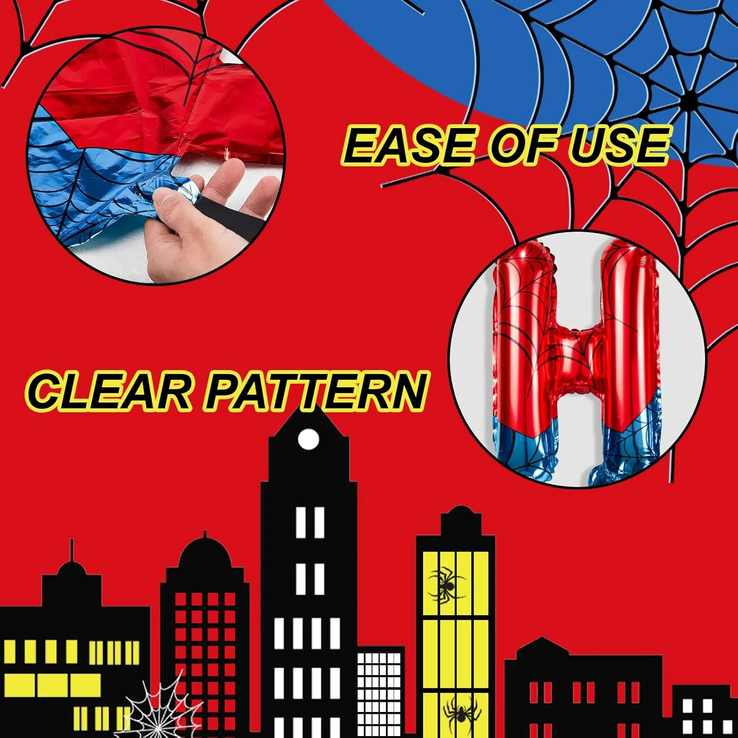 Inch Red and Blue Spider Theme Number Foil Birthday Decoration Balloon, Spider abnormal spurn majority Theme Happy Birthday Banner Party Decoration Balloon, Letter Logo Superhero Party Supplies (8) Cartoon Hero 40 